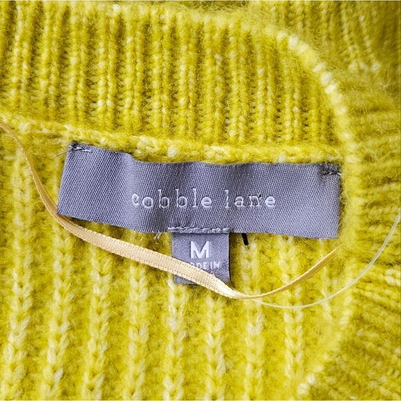 Cobble Lane Yellow Chunky Knit Wool Blend Sweater womens size medium - Picture 5 of 5